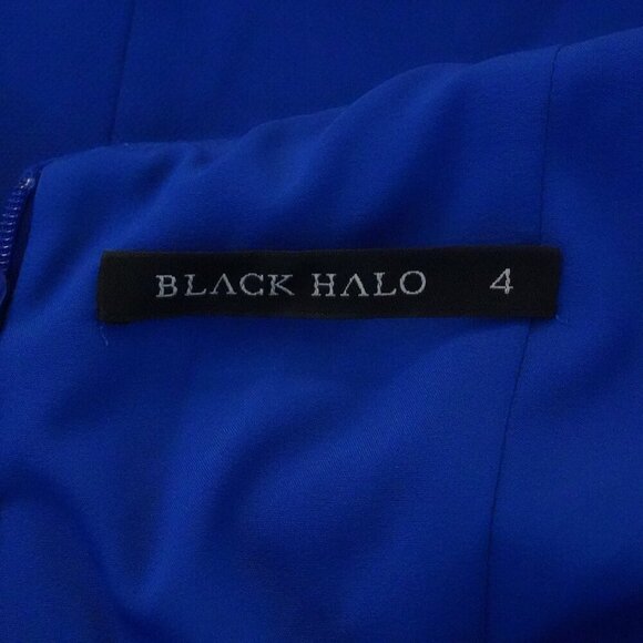 Black Halo, Off the Shoulder Sleeveless Sheath Dress, Royal Blue, Cobalt - Picture 5 of 6